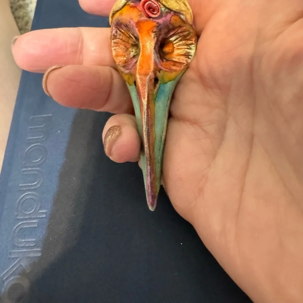 Colorful Raven Mask pendant